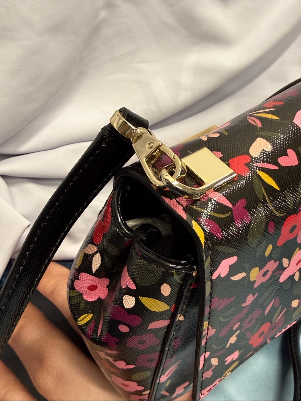 (new+tag) Kate Spade Cameron Boho Black Floral Crossbody Byrdie Collection - Picture 13 of 17